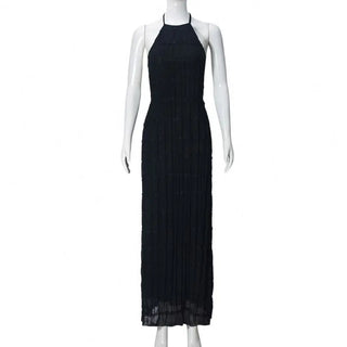 The Marisol Dress — Backless Halter Maxi in Floral