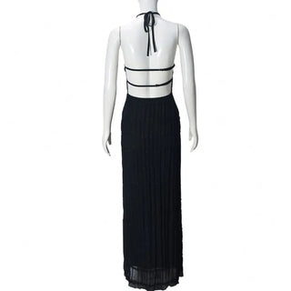 The Marisol Dress — Backless Halter Maxi in Floral