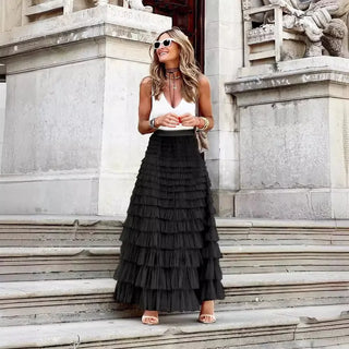 The Rosalind Skirt — Flowing High-Waist Tiered Maxi