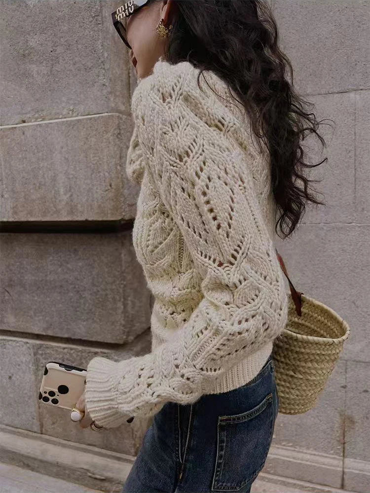 The Odile Jersey — Openwork Knit Sweater