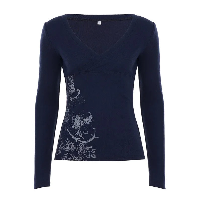 The Colette Top — Coquette Floral V-Neck in Pink