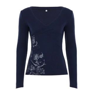 The Colette Top — Coquette Floral V-Neck in Pink