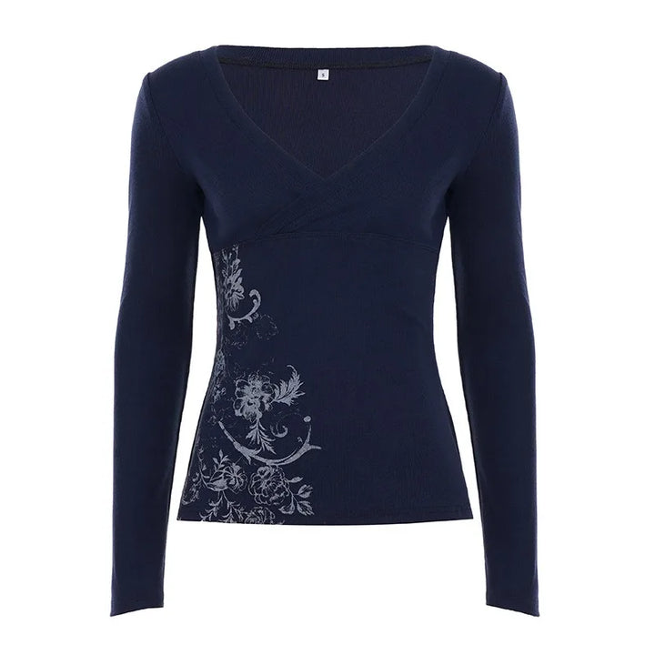 The Colette Top — Coquette Floral V-Neck in Pink