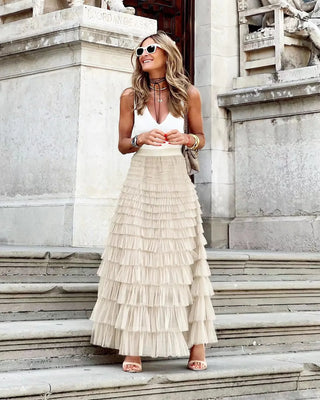 The Rosalind Skirt — Flowing High-Waist Tiered Maxi