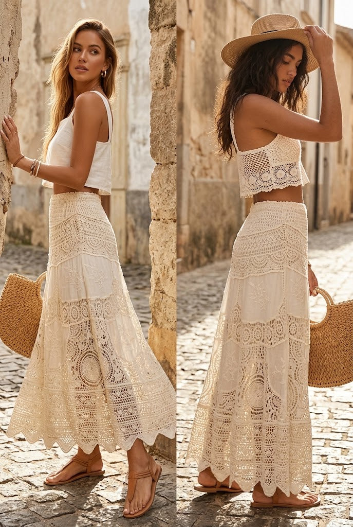 The Isadora Skirt — High-Waist Floor-Length A-Line